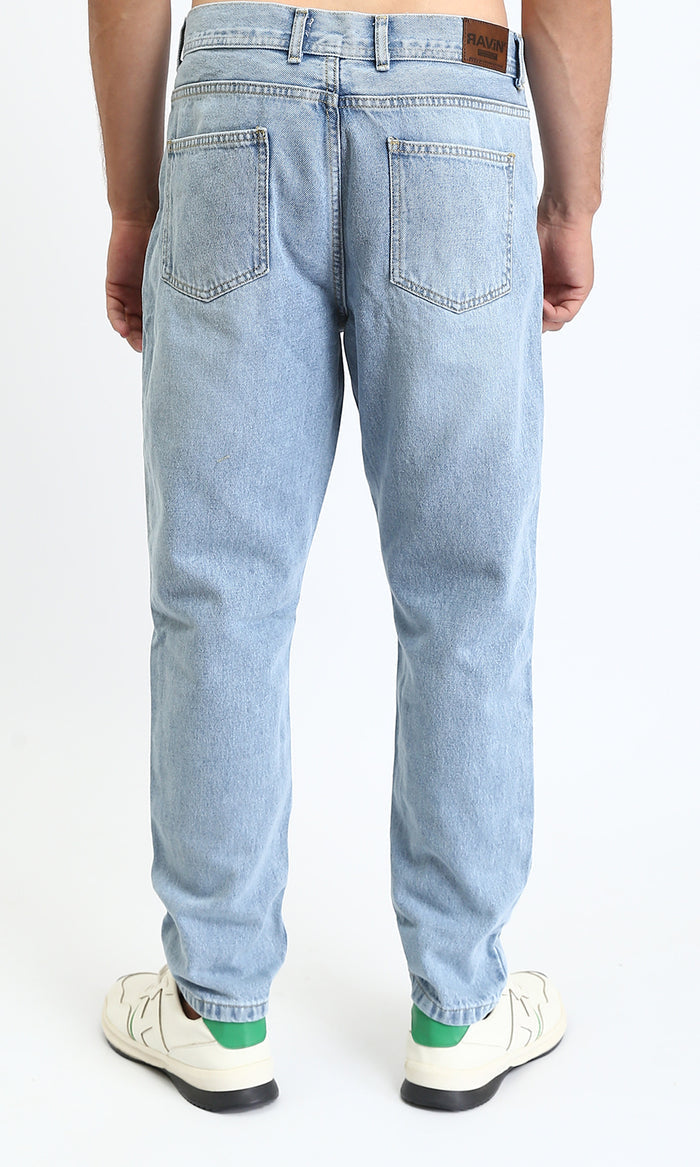 Men's Light Wash Relaxed Tapered Jogger Jeans - O201125