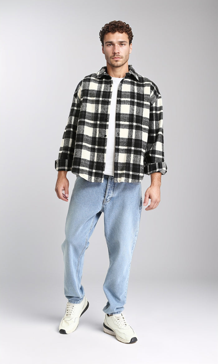 Men's Light Wash Relaxed Tapered Jogger Jeans - O201125