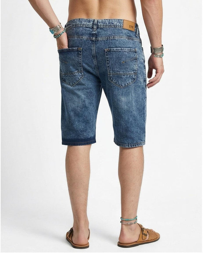 Men's Medium Wash Classic Fit Denim Shorts - O198735