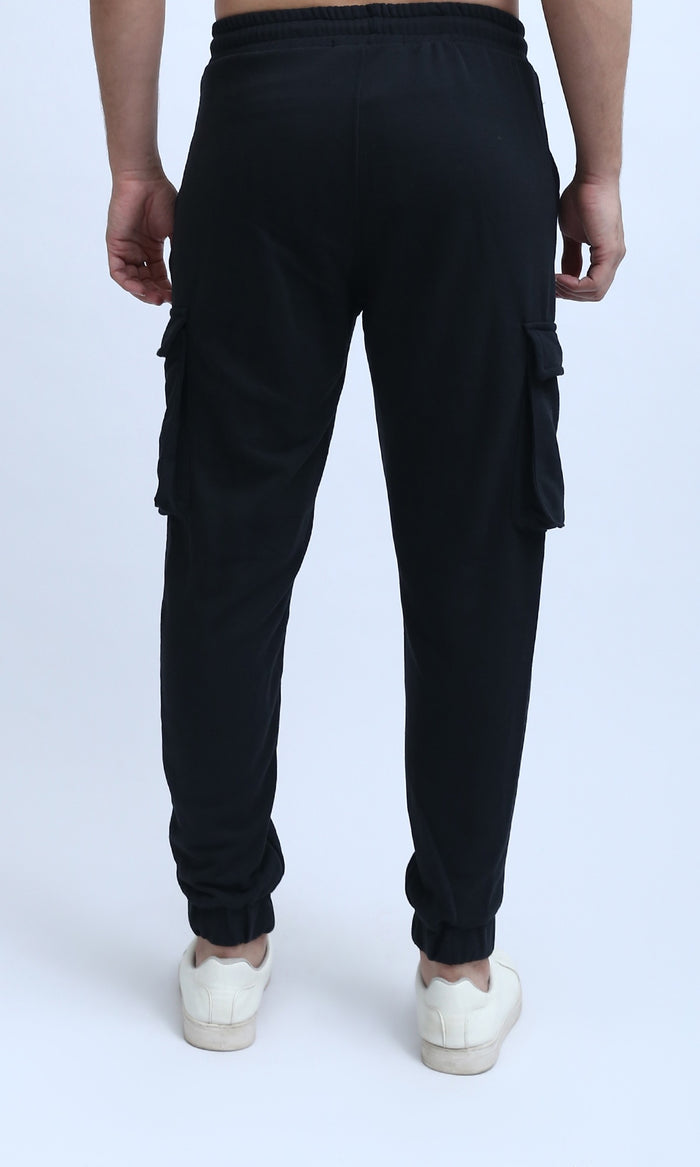 Men's Midnight Black Cargo Jogger Trousers - O202209