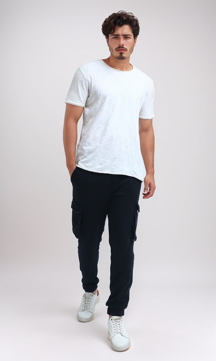 Men's Midnight Black Cargo Jogger Trousers - O202209