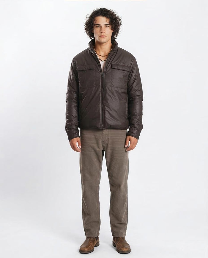 Men's Rich Cocoa Padded Utility Jacket - O199929
