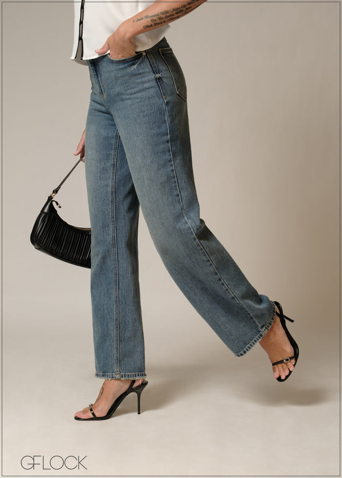 Mid Blue Denim Pant - Long Length - 230226D