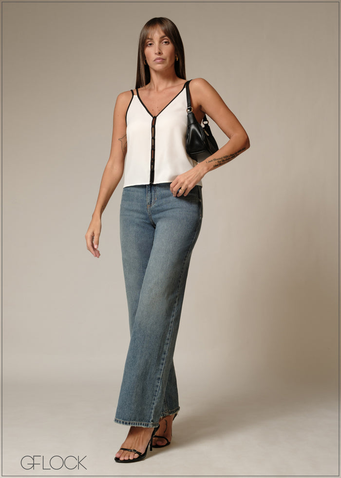 Mid Blue Denim Pant - Short Length - 230226D