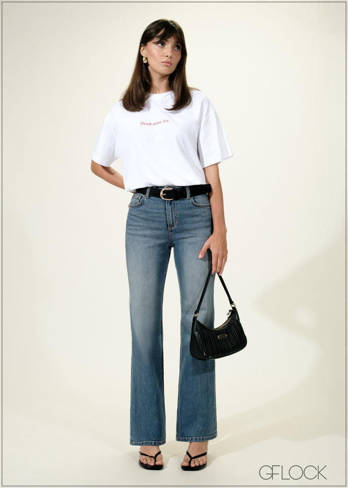 Mid Wash Bootcut Jean Long Length - women’s jeans alternate view - GFLOCK Sri Lanka