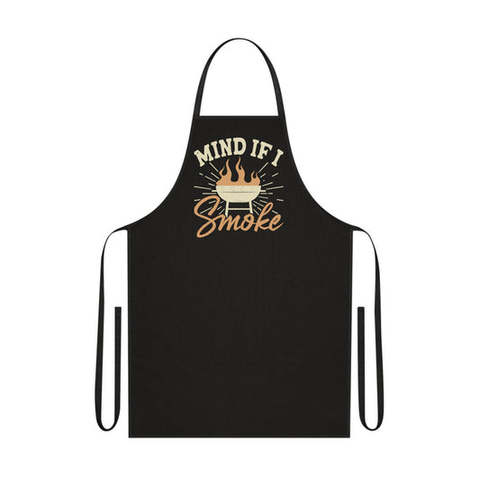 black bbq grilling apron with mind if i smoke pitmaster design