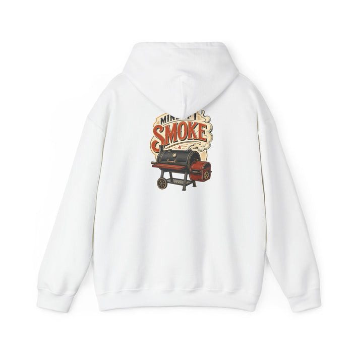 white hoodie with mind if i smoke bbq smoker slogan for grill masters