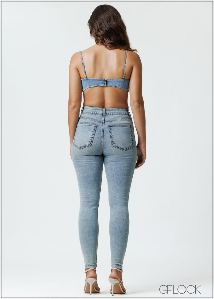 Moon Wash High Rise Skinny Jean - 080325