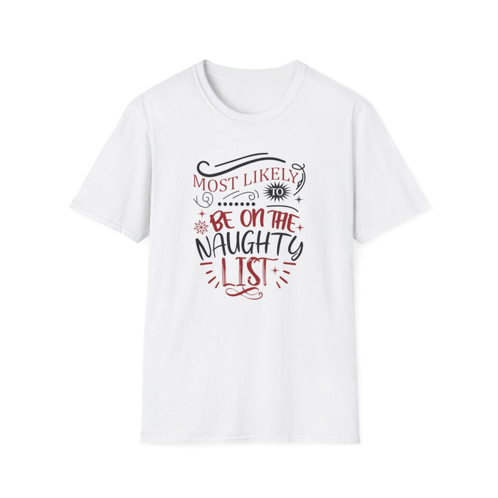 sport grey t-shirt with Christmas naughty list print