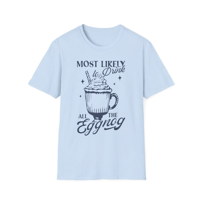natural t-shirt with festive eggnog christmas design front print
