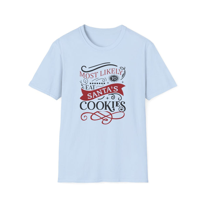 natural t-shirt with funny christmas cookie lover graphic design