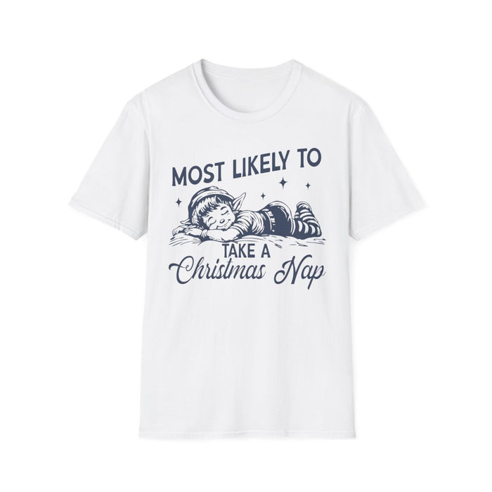 sport grey t-shirt with festive nap design funny christmas gift