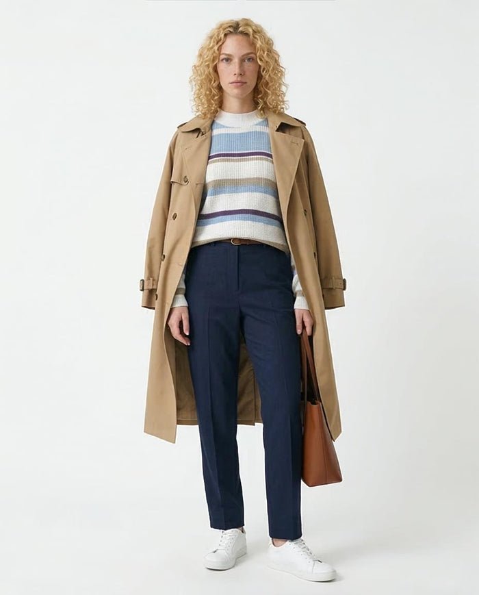 Multicolor Striped Ribbed Knit Pullover - O200303