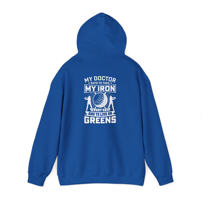 maroon hoodie with funny golf slogan print