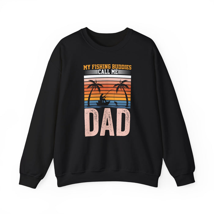dark heather sweatshirt with my fishing buddies call me dad funny fishing design