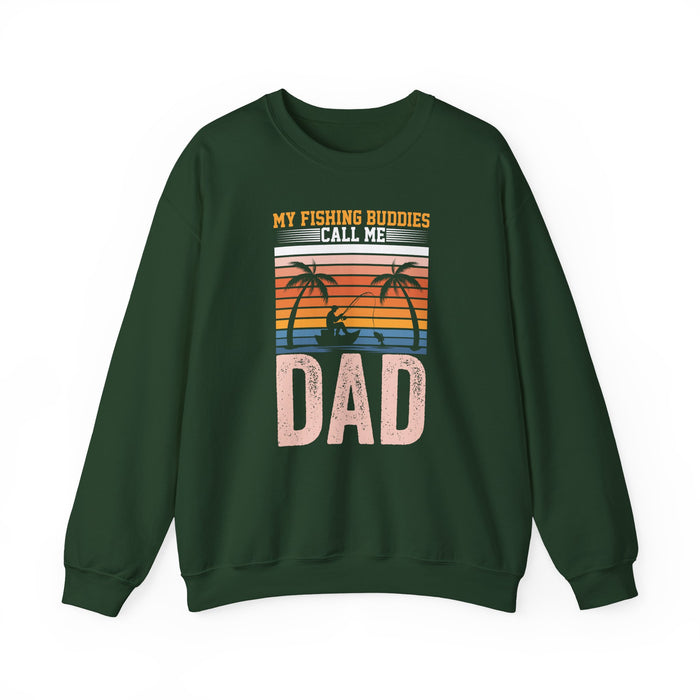 navy sweatshirt with my fishing buddies call me dad slogan for fathers