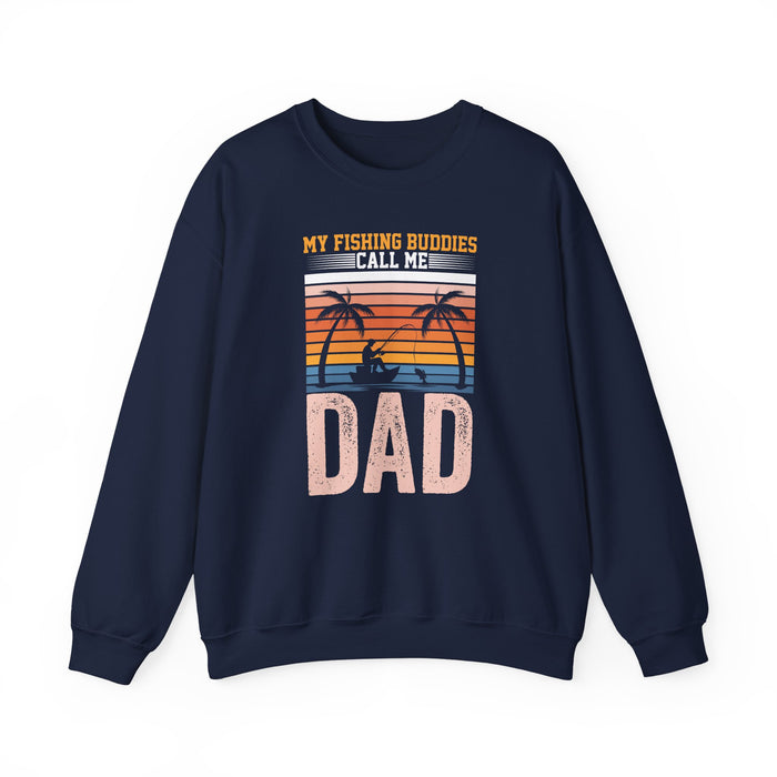 forest green sweatshirt with fishing dad funny gift design