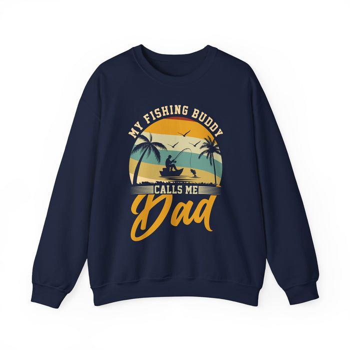 maroon sweatshirt with fishing buddy grandpa gift print for grandpa and grandchild