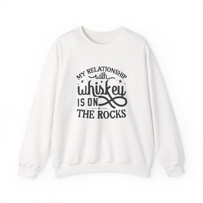 sport grey sweatshirt with whiskey on the rocks humour graphic for drinking gift