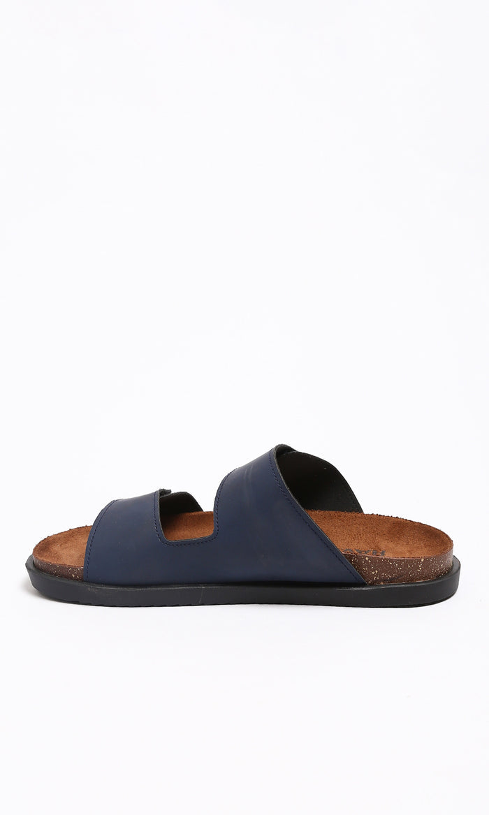 Navy Blue Double-Strap Comfort Sandals - R213256