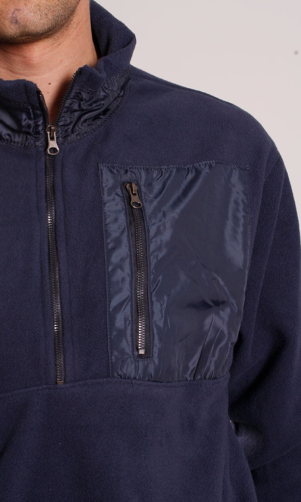 Navy Blue Half-Zip Fleece Pullover - O201930