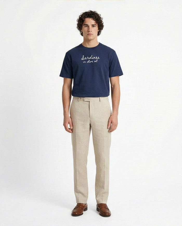 Navy Blue Mediterranean Sardines Graphic Tee - R216401