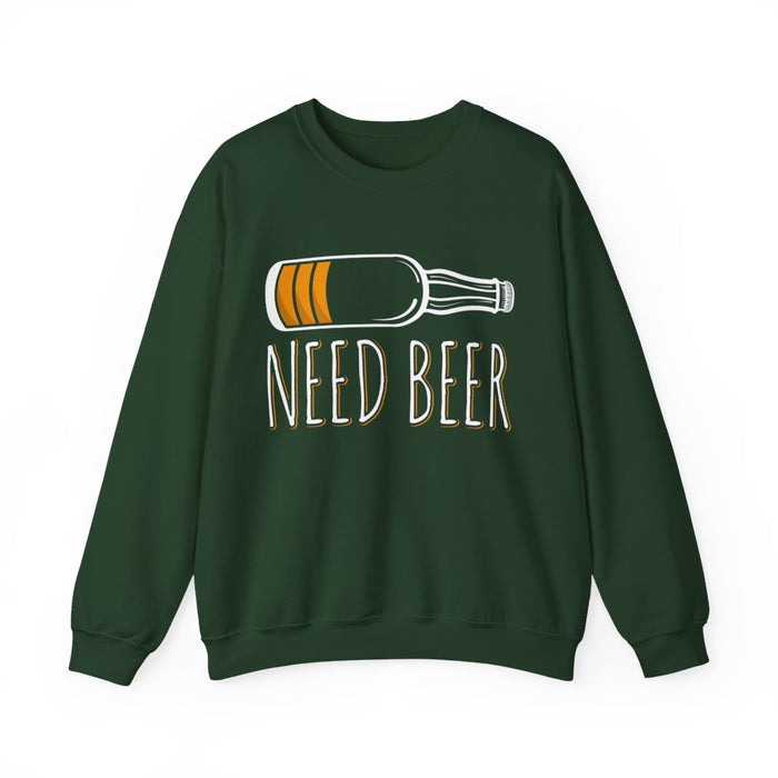 navy blue sweatshirt with need beer beer lover humour design