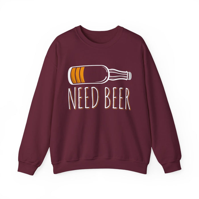 black sweatshirt with need beer craft beer enthusiast print