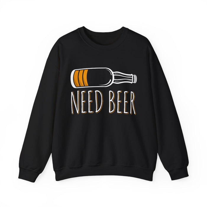 forest green sweatshirt with need beer funny brewery apparel