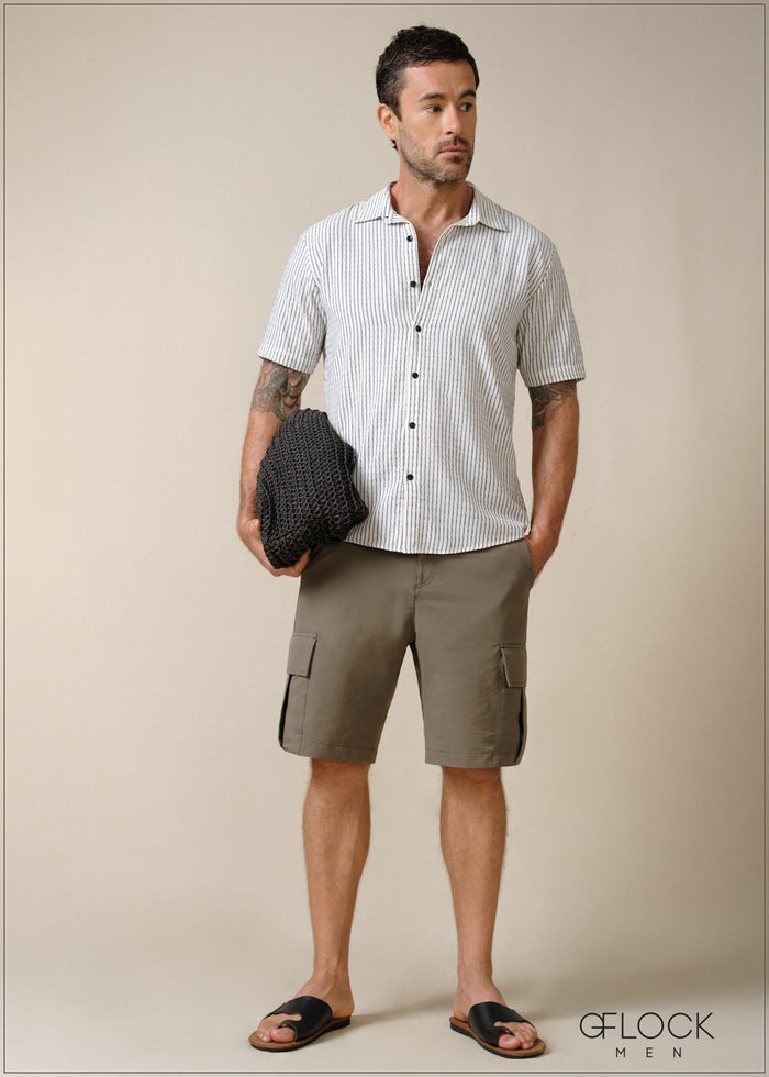 Normal Collar Short Sleeve Shirt - 100626