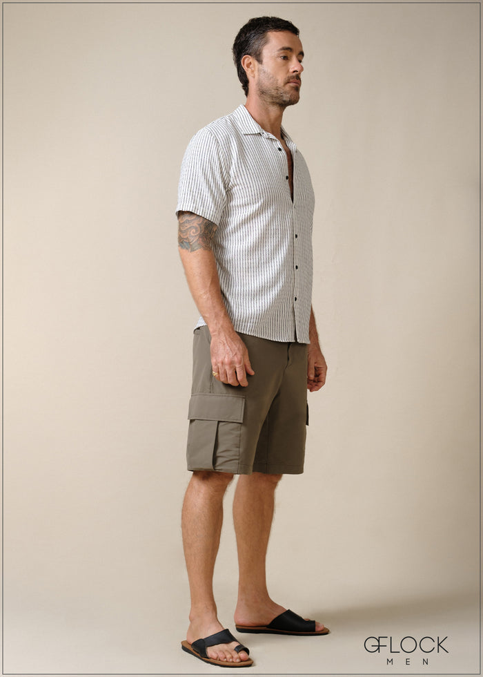 Normal Collar Short Sleeve Shirt - 100626