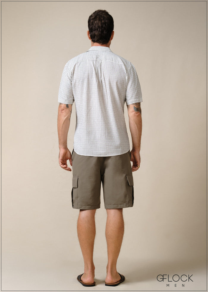 Normal Collar Short Sleeve Shirt - 100626