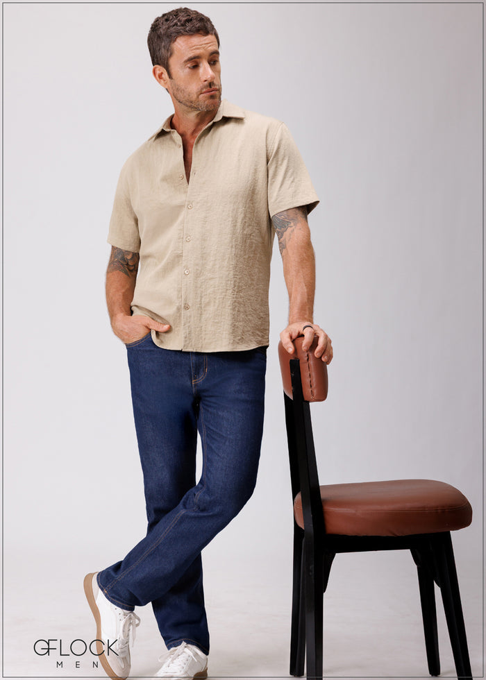 Normal Collar Short Sleeve Shirt - 110326M