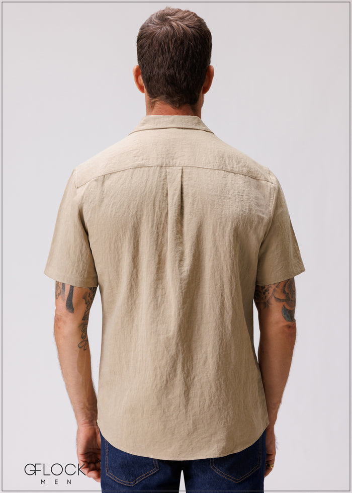 Normal Collar Short Sleeve Shirt - 110326M