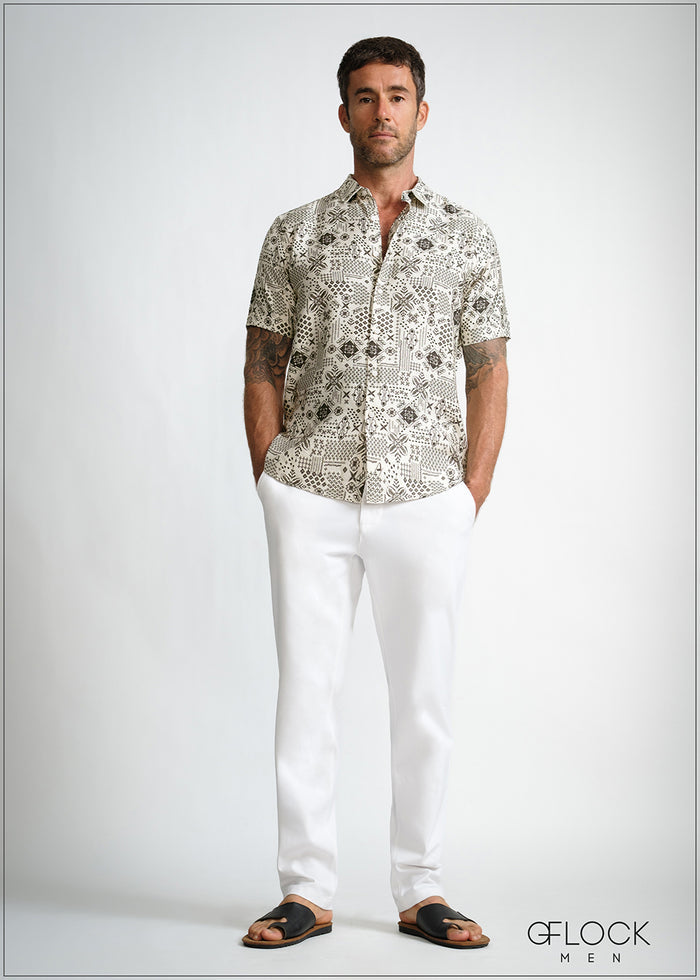Normal Collar Short Sleeve Shirt - 260426