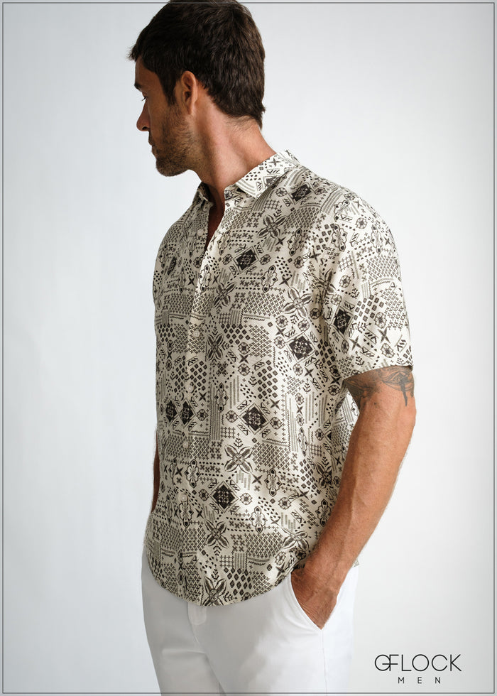 Normal Collar Short Sleeve Shirt - 260426