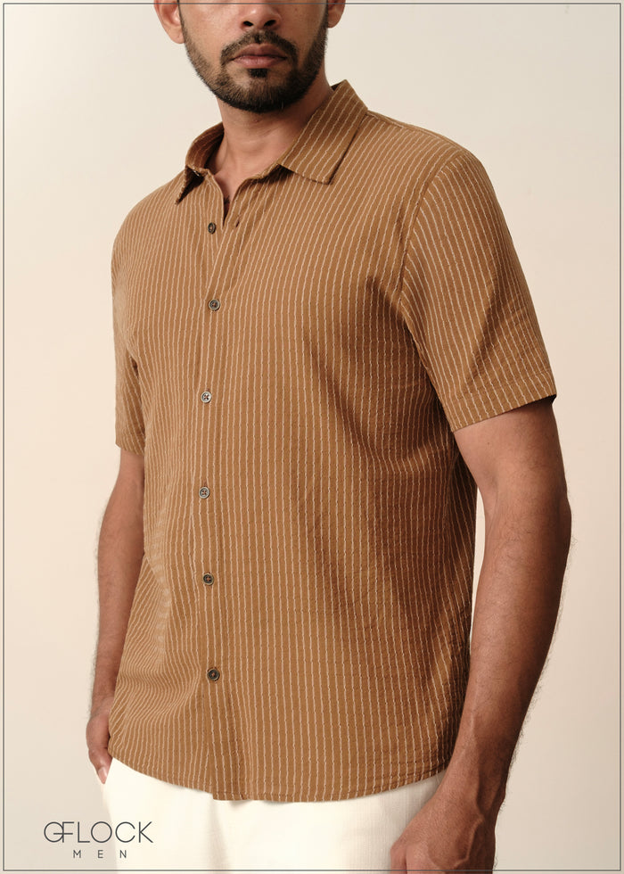 Normal Collar Short Sleeve Shirt - 260726