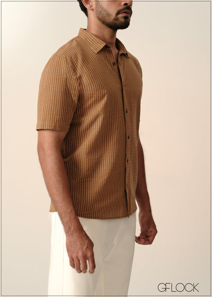 Normal Collar Short Sleeve Shirt - 260726