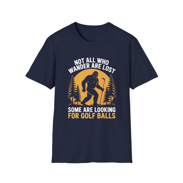 black t-shirt with adventurous golf dad graphic design