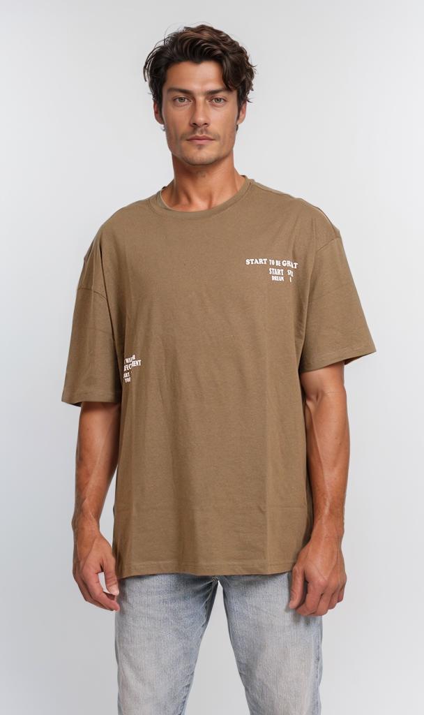 Motivational Typography T-Shirt - Olive Green