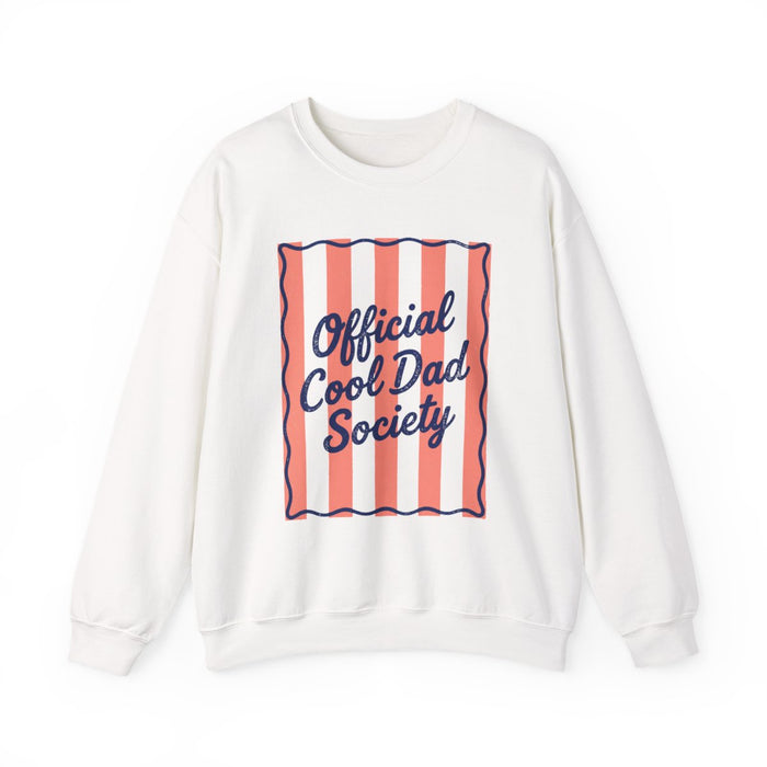 light pink sweatshirt with cool dad society funny slogan design