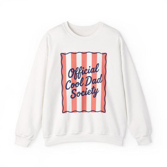 light pink sweatshirt with cool dad society funny slogan design