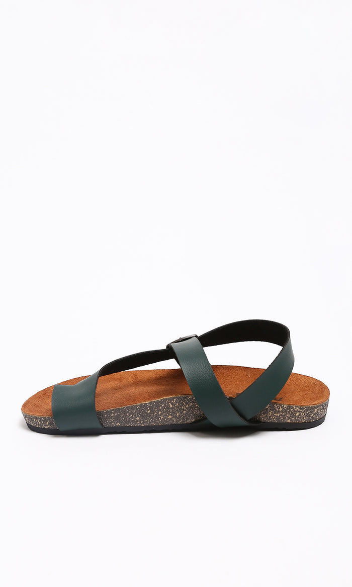 Olive Green Buckle Toe-Loop Sandal - R213249