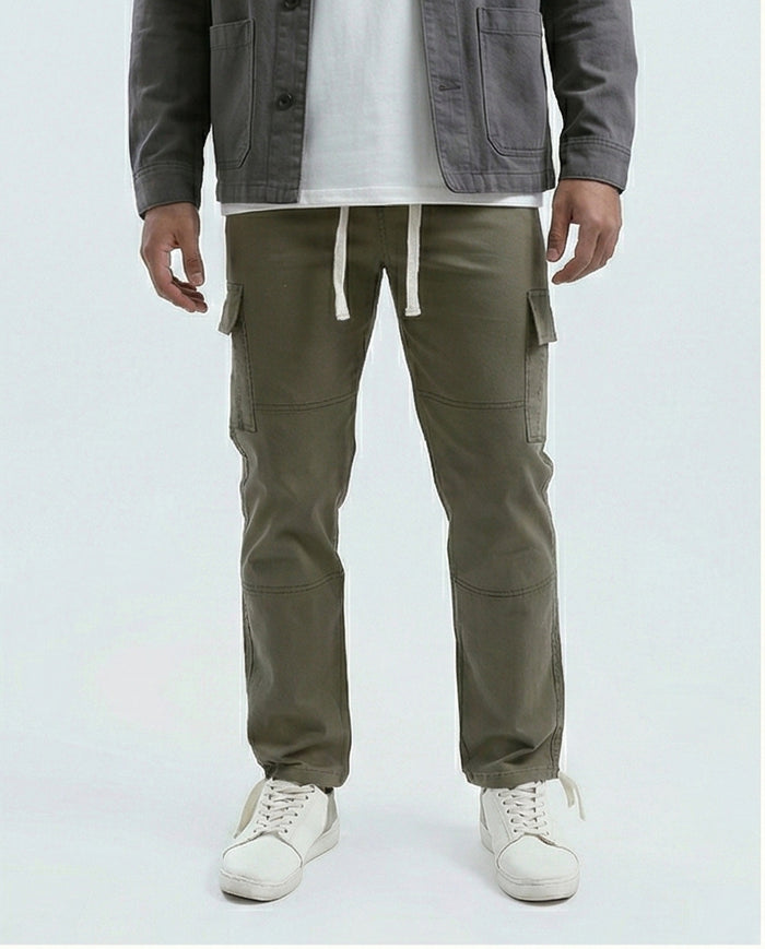 Olive Green Utility Cargo Drawstring Trousers - O192462