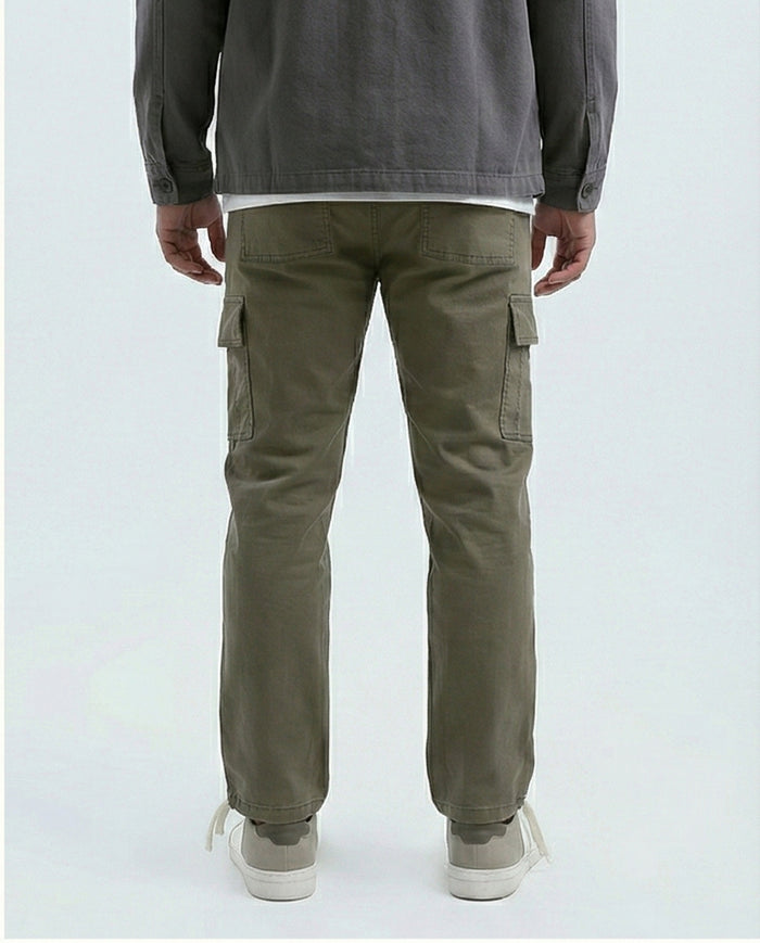 Olive Green Utility Cargo Drawstring Trousers - O192462