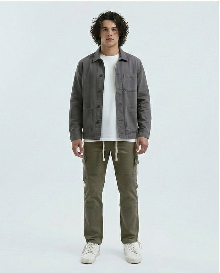 Olive Green Utility Cargo Drawstring Trousers - O192462