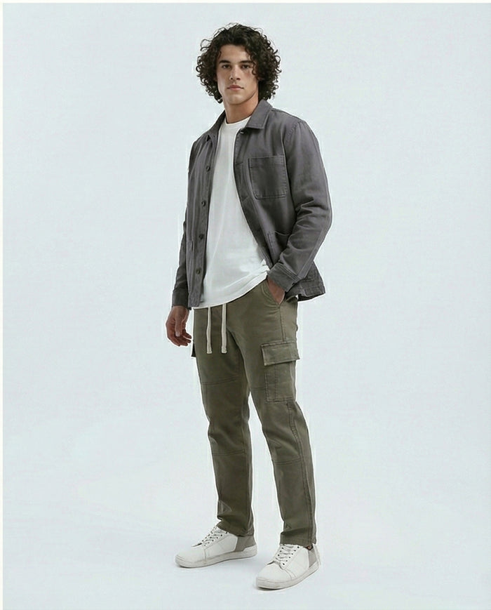 Olive Green Utility Cargo Drawstring Trousers - O192462