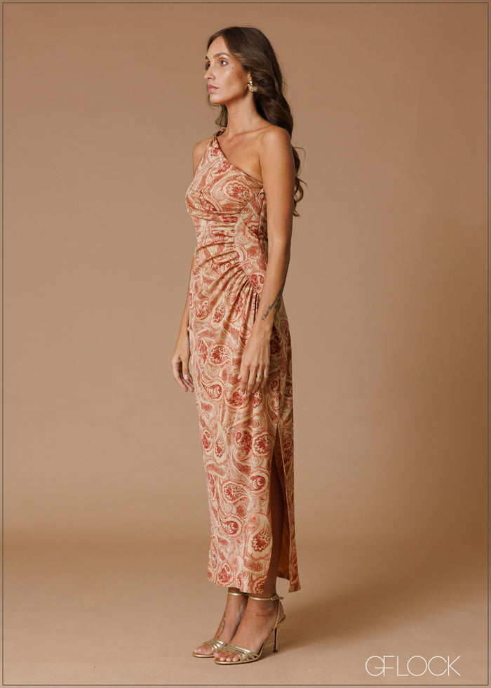 One Shoulder Bodycon Dress - 140826