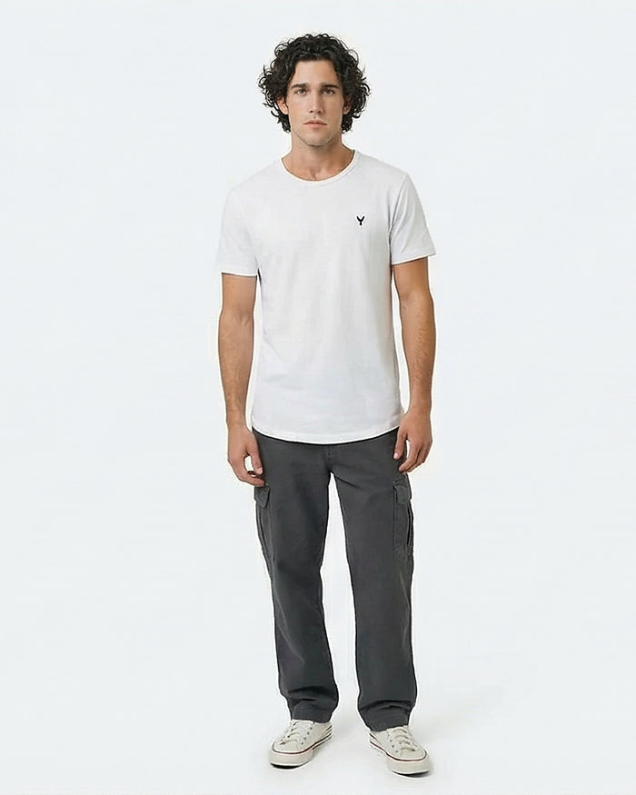 Optic White Signature Curved Hem Crew Tee - R216125