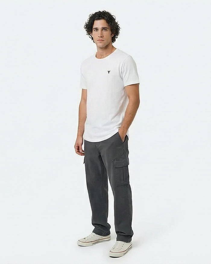Optic White Signature Curved Hem Crew Tee - R216125